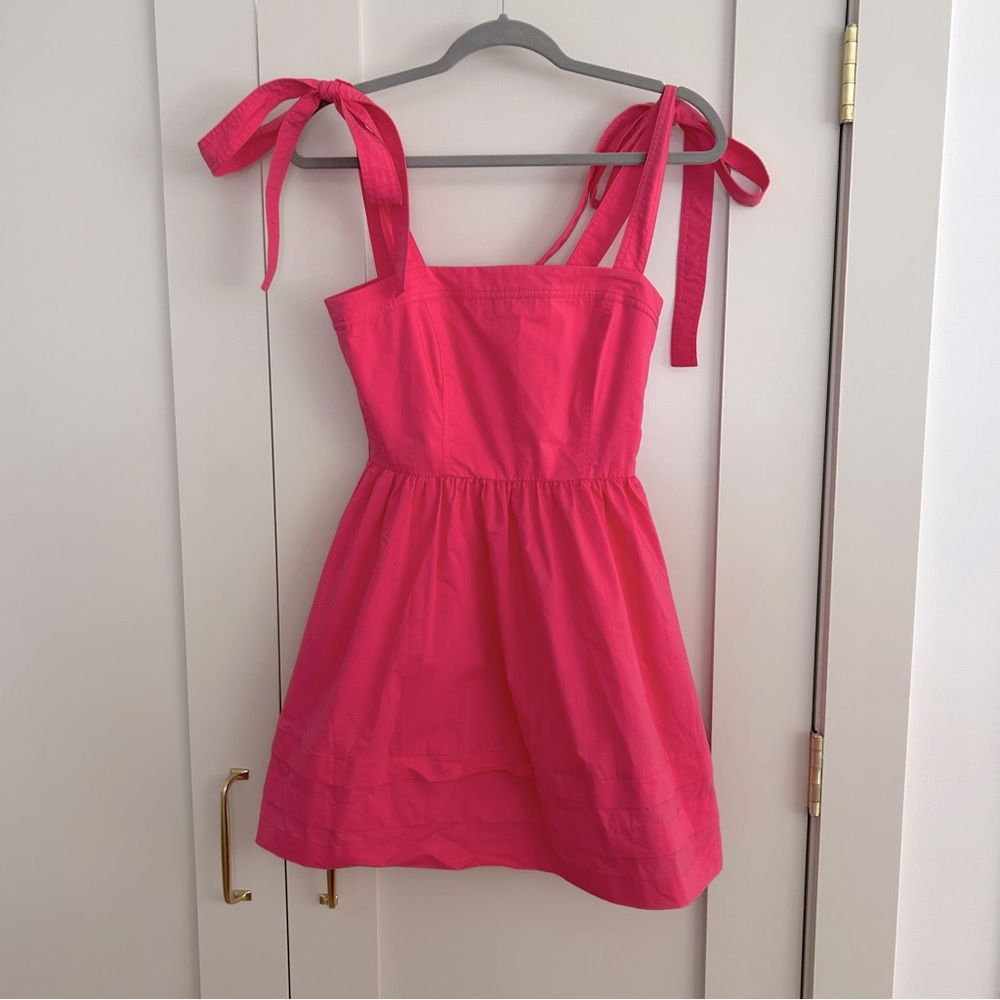 Jonathan Simkhai Vibrant Pink Tie Shoulder Dress Size 0